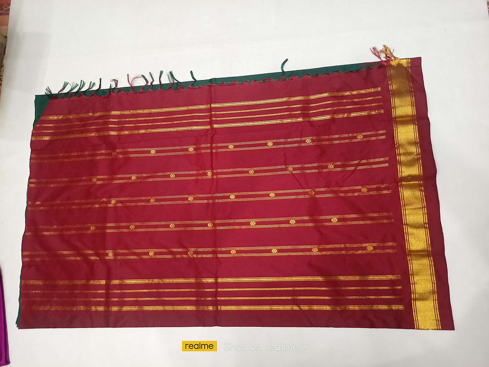 Thumbnail: Maroon colour with D colour kanchipuram pure silk saree 