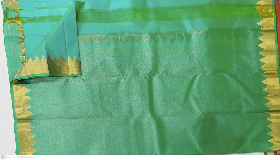 Thumbnail: Arctic colour self border kanjevaram pattu saree traditional silk sarees