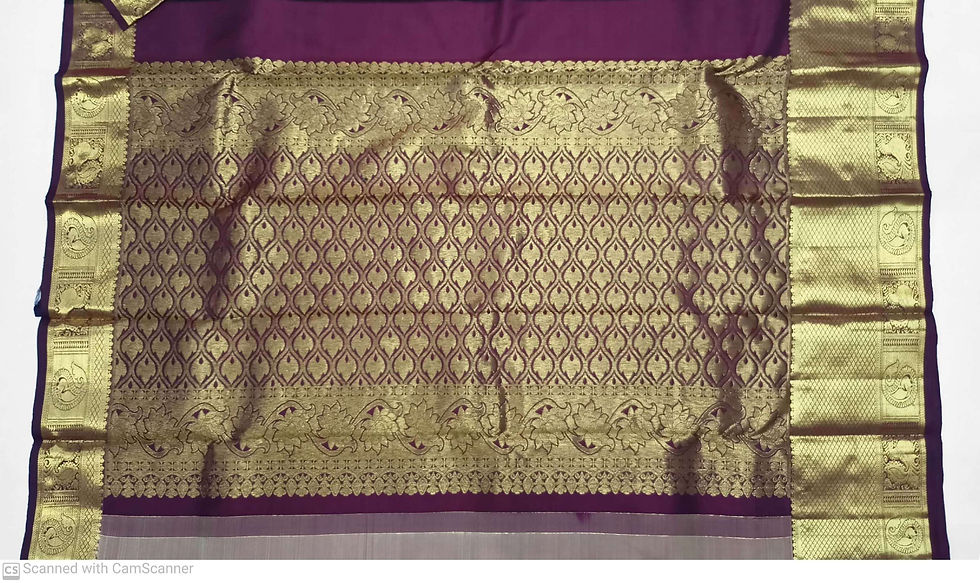 Thumbnail:  magenta colour with Tokyo pink colour kanchipuram pure silk saree 