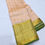 Thumbnail: Pista green color with golden cream colour Kanchipuram pure silk saree 
