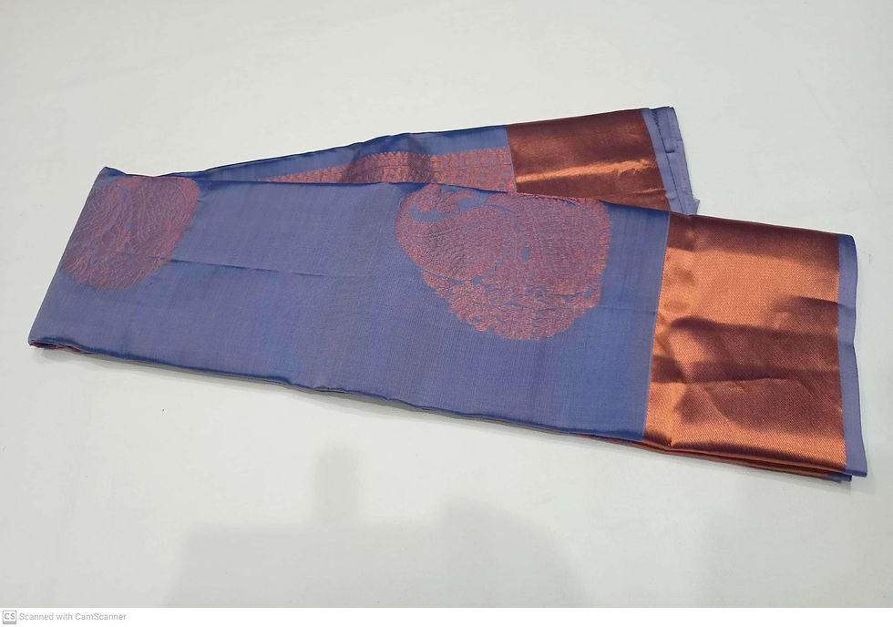 Thumbnail: Light lavender colour kanchipuram pure silk saree 