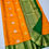Thumbnail: Green colour with mango colour KANCHIPURAM pure silk saree 