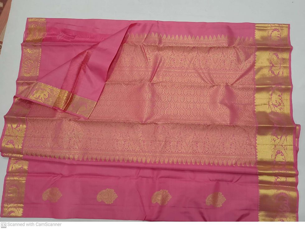 Thumbnail: Solar pink colour kanchipuram pure silk saree 