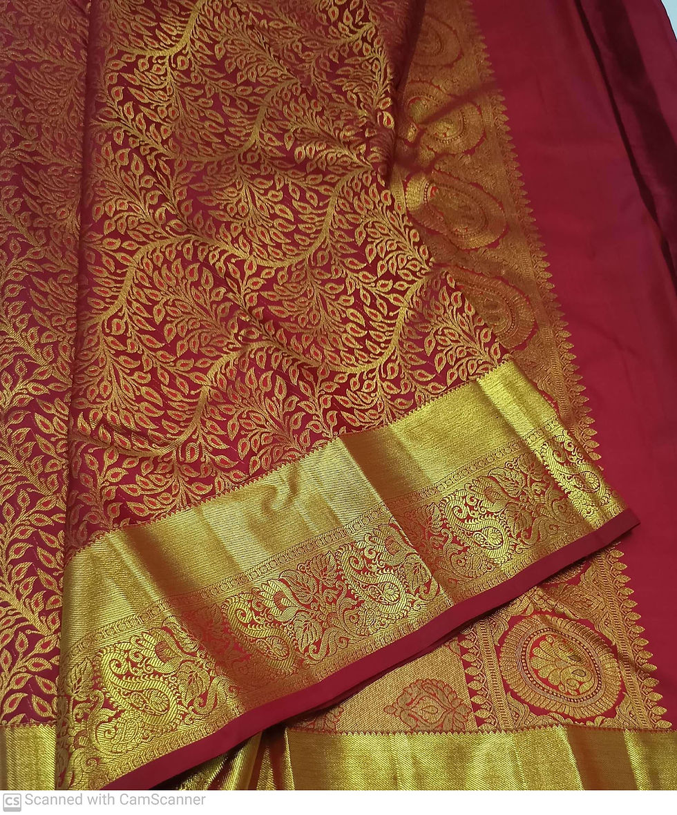 Thumbnail: Maroon colour kanchipuram pure silk saree 
