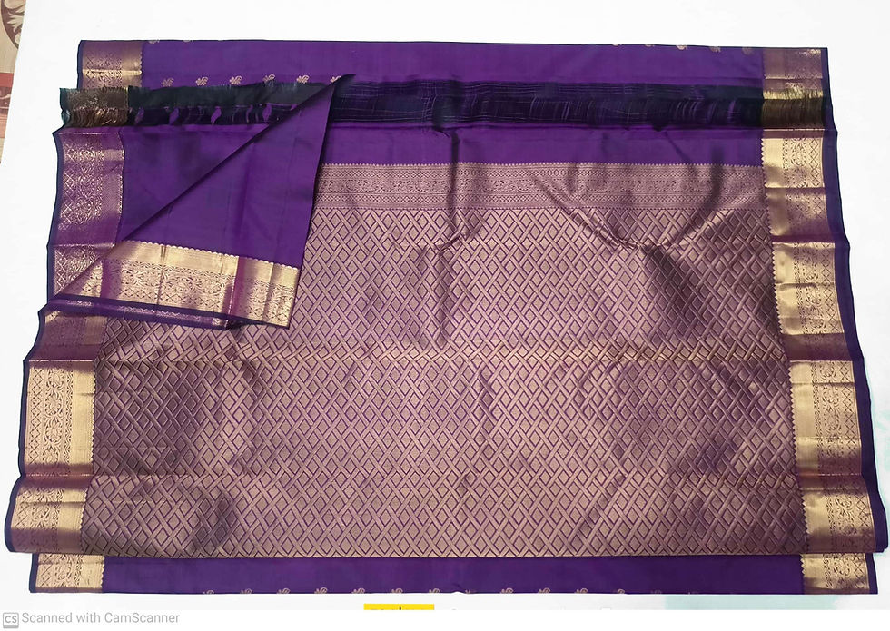 Thumbnail: Purple colour kanchipuram pure silk saree 
