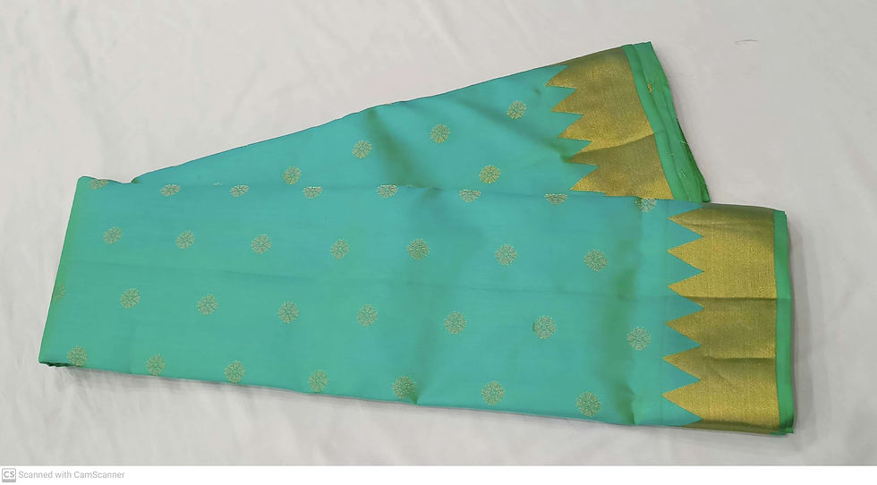 Thumbnail: Arctic colour self border kanjevaram pattu saree traditional silk sarees