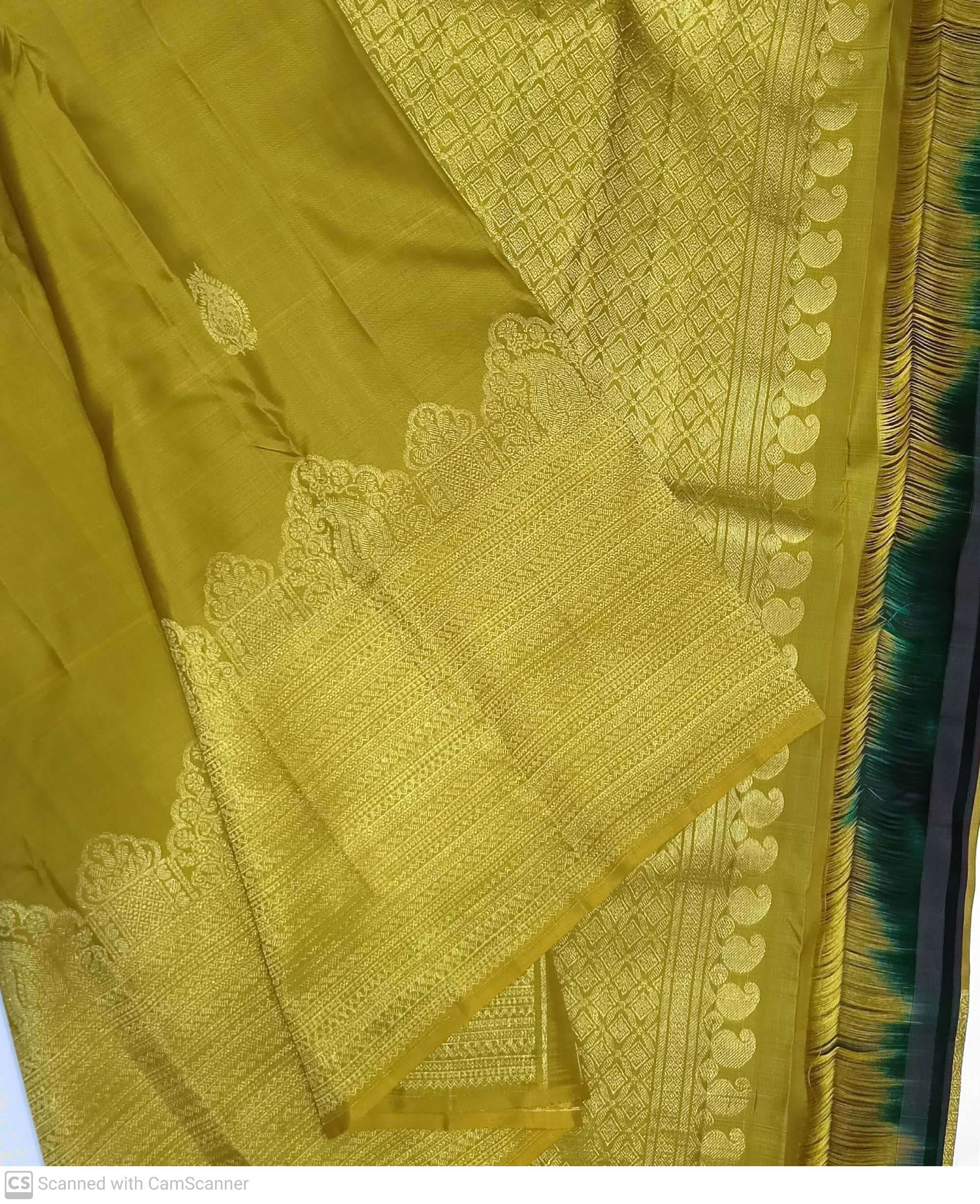 Vasantha green colour kanchipuram pure silk saree 