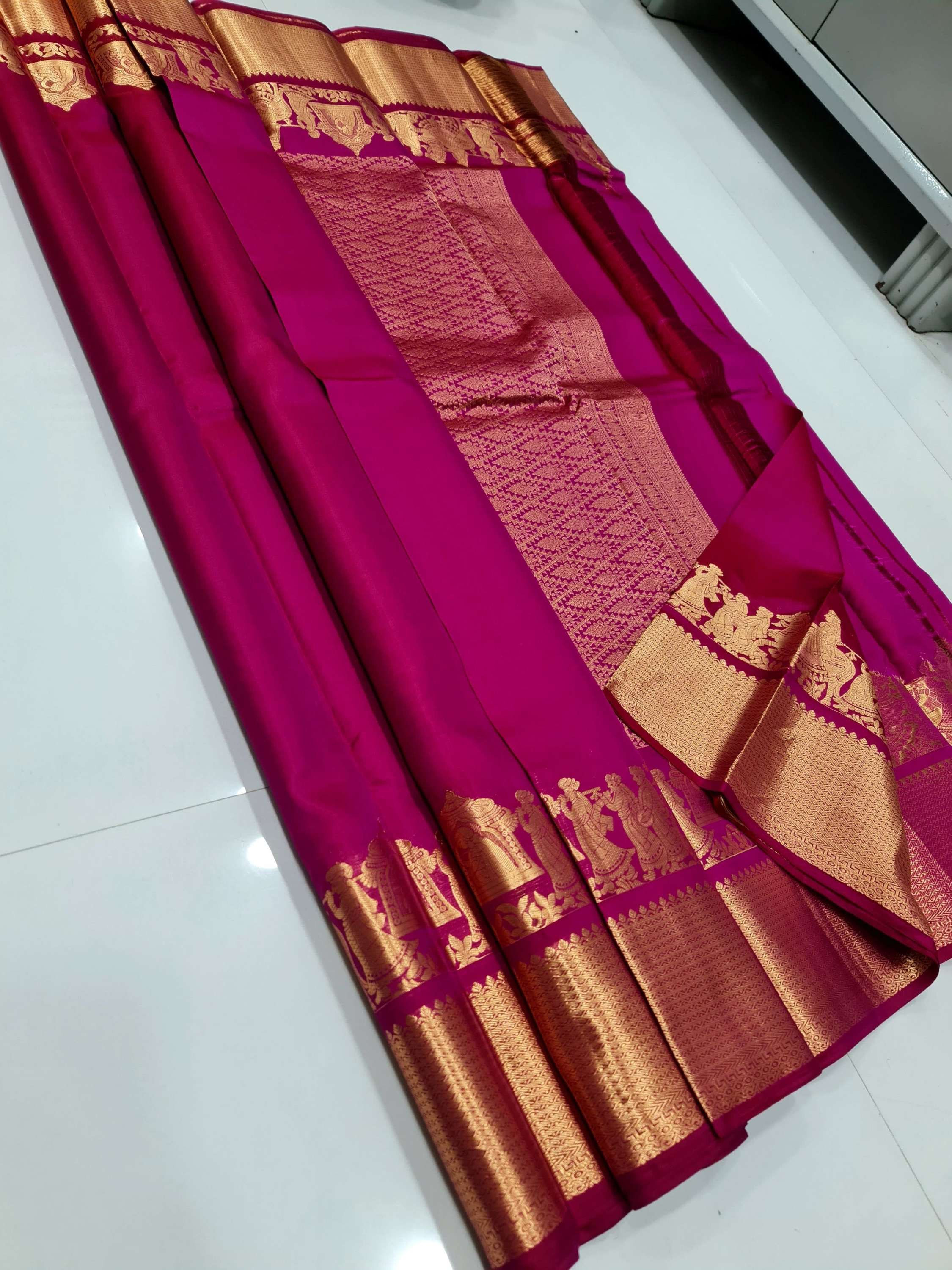 Purple colour kanchipuram pure silk saree 