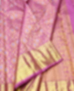 Thumbnail: Light pink colour Kanchipuram pure silk bridal saree 