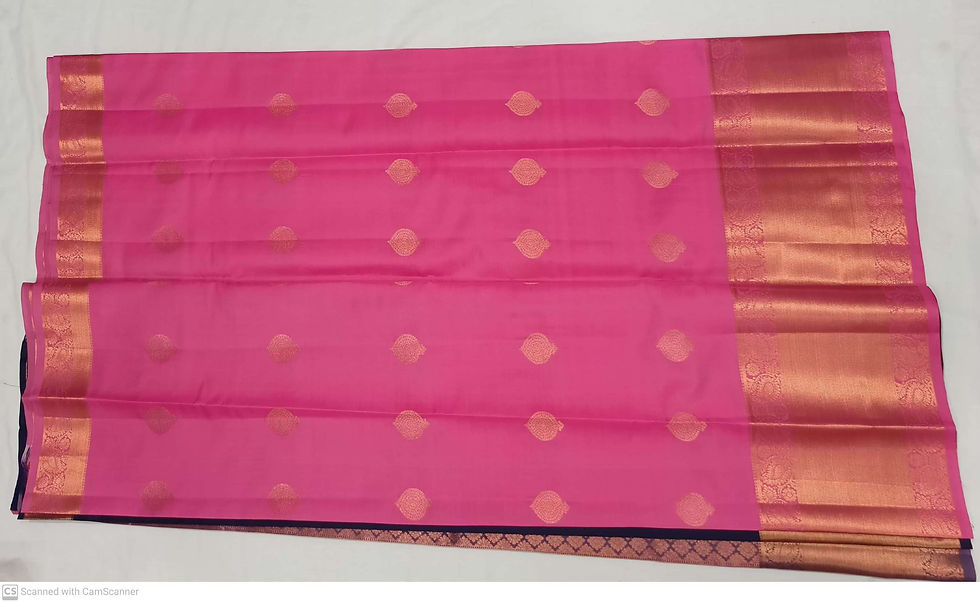 Thumbnail: Navy blue with L kanchipuram silk saree 