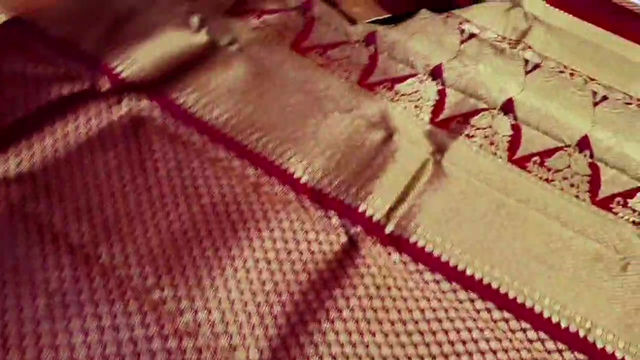Thumbnail: Maroon colour Kanchipuram pure silk bridal saree