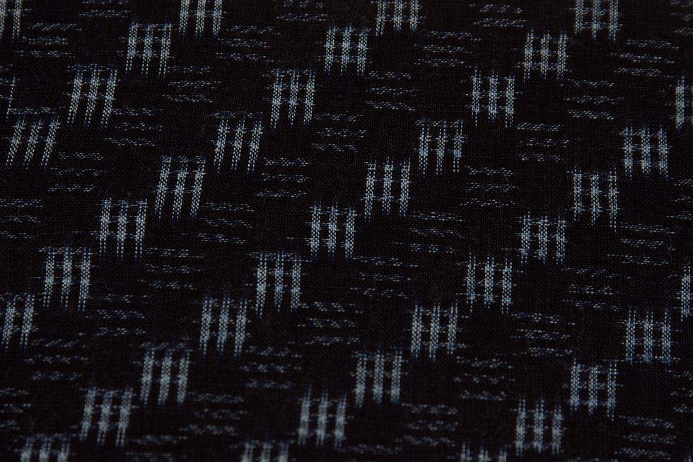 Thumbnail: vintage japanese kimono fabric handwoven a rank high grade cotton kurume kasuri Ichimatsu checkered ikat folk textile