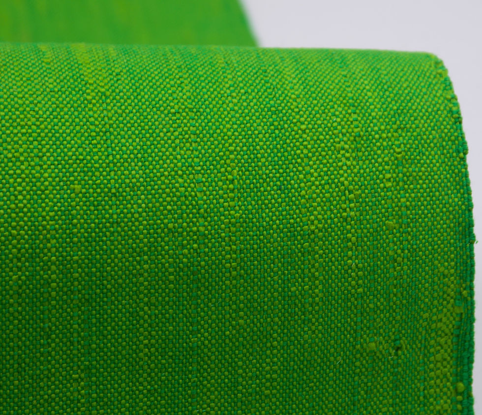 Thumbnail: vintage handwoven nishijin ori silk obi textile bright green mawata tsumugi rustic handwoven folk mingei by the yard