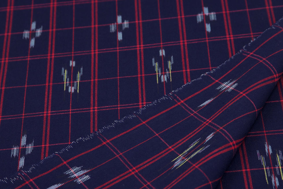 Thumbnail: vintage japanese handwoven kimono fabric deep navy blue Aizome high grade wool koshi kasuri handwoven folk mingei by the yard