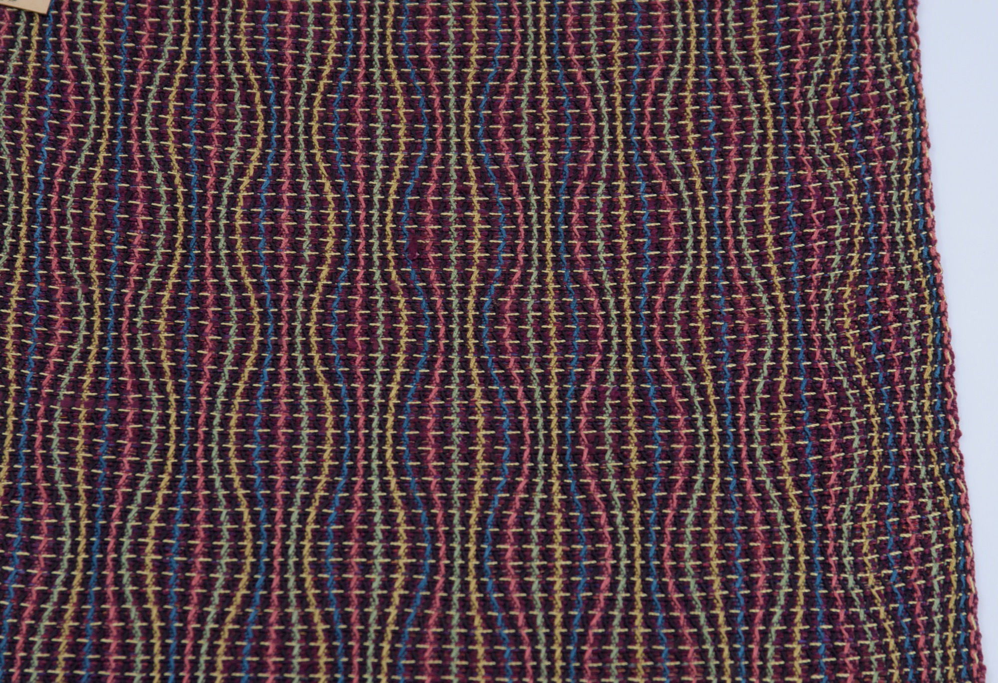 NISHIJIN ORI Japanese Silk Fabric Nagoya Obi TACHIWAKU Purple Red Mingei