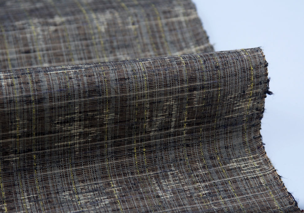 Thumbnail: KASURI Japanese Fabric By The Yard Greige Silk Abstract Mingei Ikat