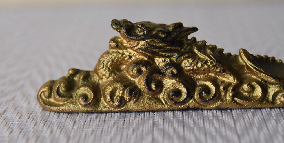 Thumbnail: DRAGON Japanese Paperweight Ryu Cast Iron Nanbu Nambu Bunchin Figurine Okimono