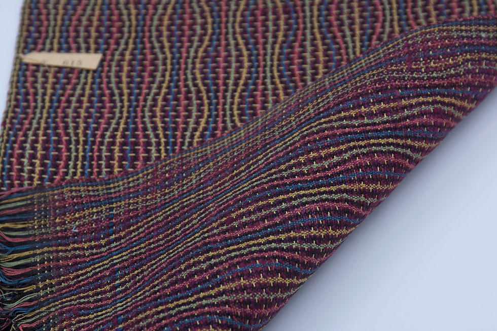 Thumbnail: NISHIJIN ORI Japanese Silk Fabric Nagoya Obi TACHIWAKU Purple Red Mingei