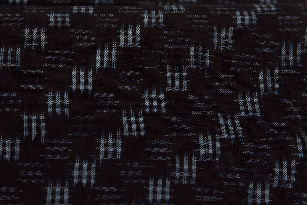 Thumbnail: vintage japanese kimono fabric kurume kasuri high grade a rank cotton navy blue handwoven Ichimatsu checkered folk textile