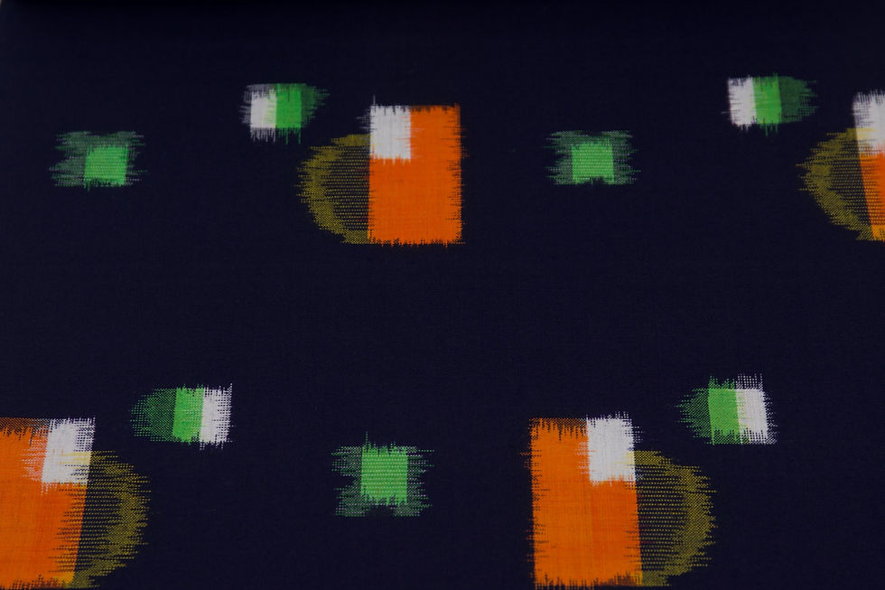 Thumbnail: vintage japanese kimono fabric deep navy blue high grade a rank wool handwoven isesaki kasuri Kinzan gold mine mingei