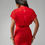 Thumbnail: Yulia Batwings Sleeves Lace Dress (Red)