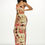 Thumbnail: Léa Colour Blocks Art Strapless Long Dress ( Pink/ Nude)