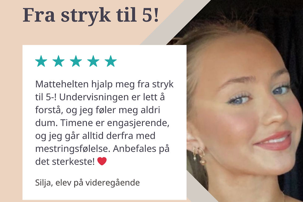 Fra stryk til toppkarakter i matte med hjelp fra Mattehelten! 💪