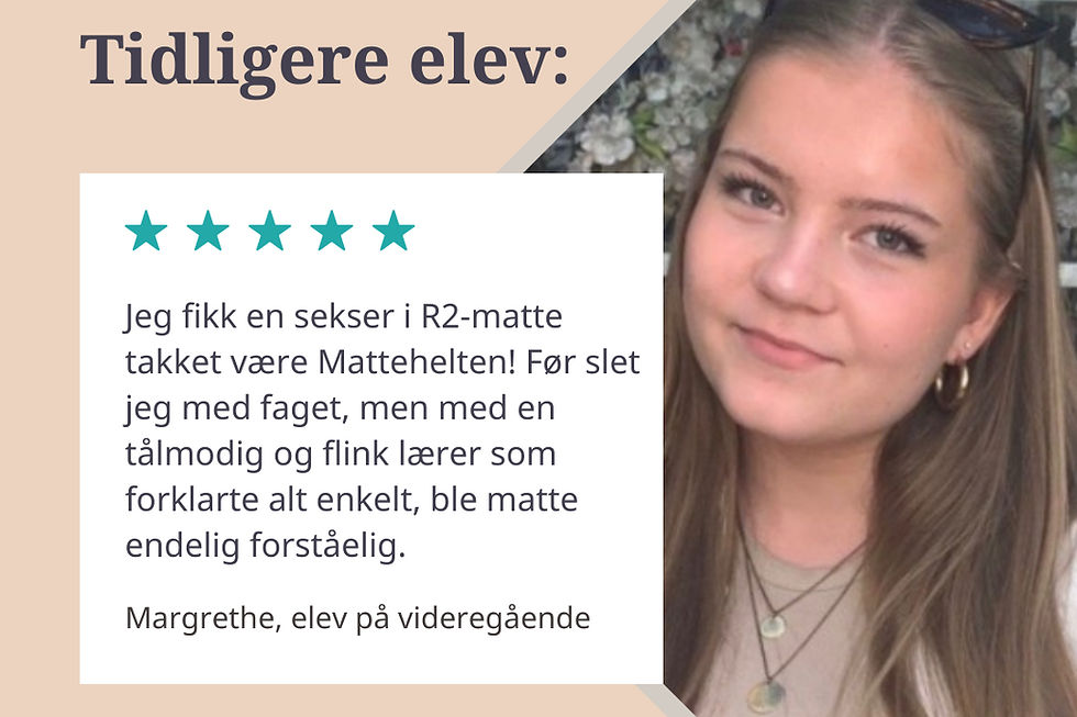 Toppkarakter i R2-Matte med hjelp fra Mattehelten!