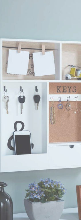 Key storage for entryway.
