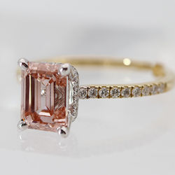 Pink lab diamond ring