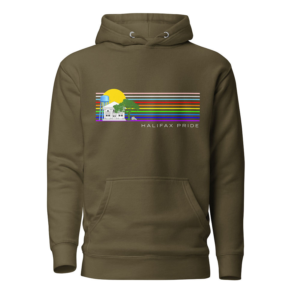 Thumbnail: Halifax Pride Town Hall Logo Unisex Hoodie (Dark)
