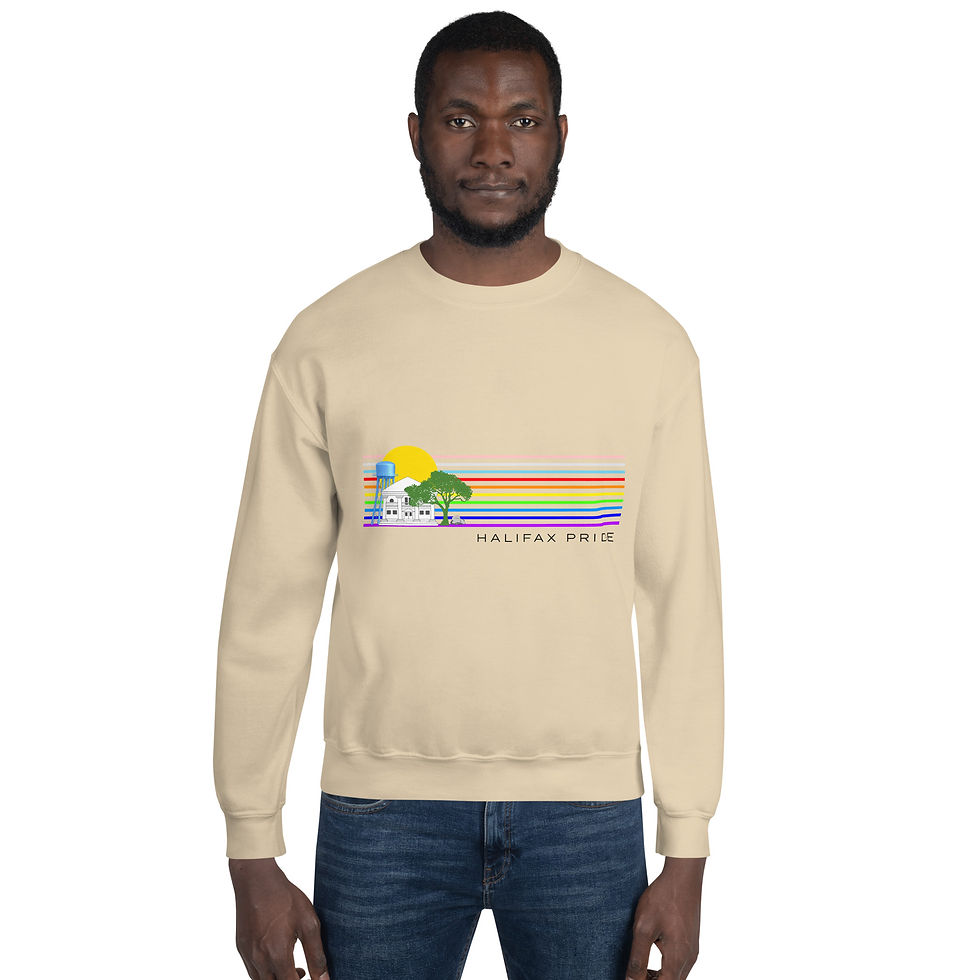 Thumbnail: Halifax Pride Town Hall Logo Unisex Crewneck Sweatshirt (Light)