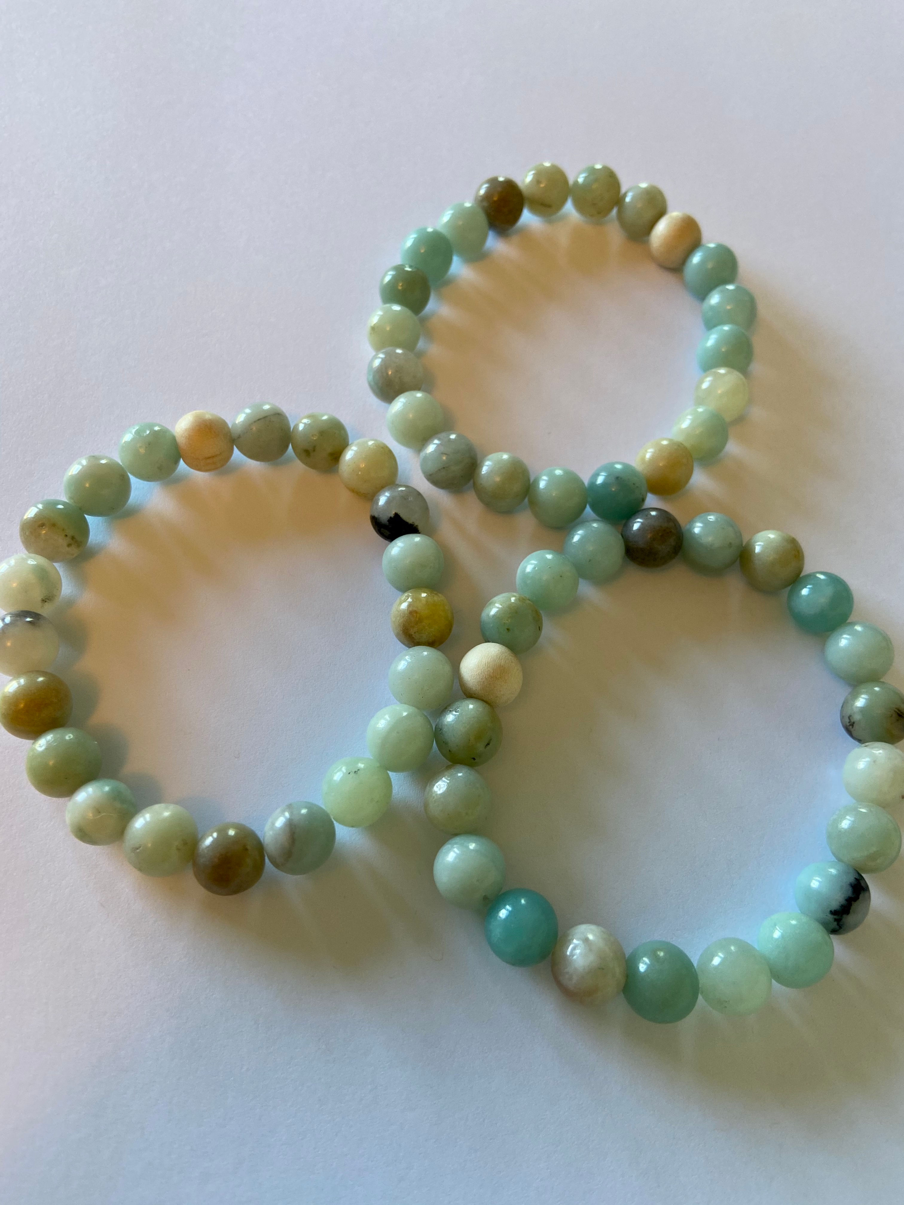 Manifest Bracelet- Shiny 8mm Amazonite oil diffuser
