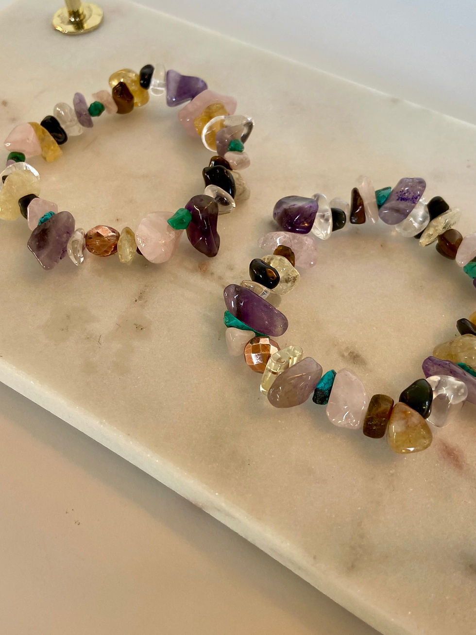 Thumbnail: Healing Gemstone Chakra Bracelet- Raw Bead