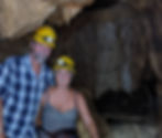 man and woman in hardhats in Cantabon Cave