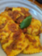 ravioli and bolognese