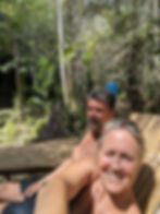 man and woman lounging
