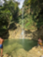 Kawasan Falls and green pool with boys