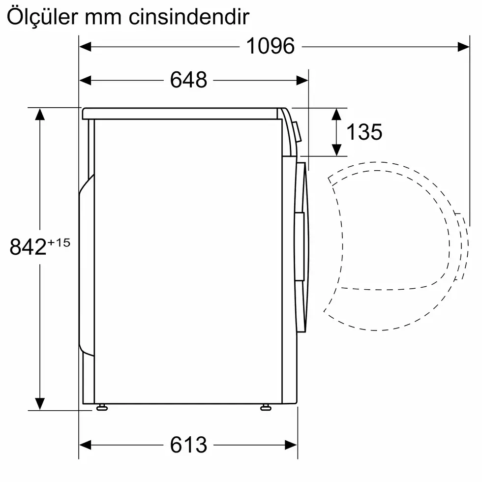Küçük resim: Profilo KM10611JTR 10 Kg Isı Pompalı Kurutma Makinesi