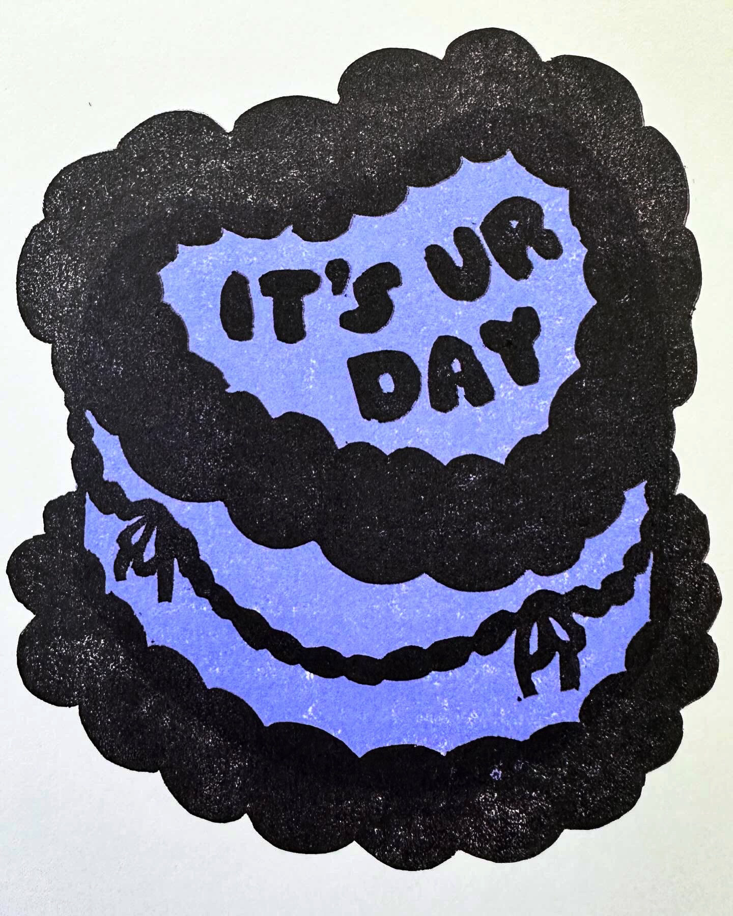 Purple Birthday Cake Card