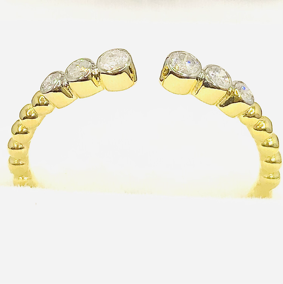 Thumbnail: Stacked Bezel Set Diamond Ring in 10k Gold (10755)