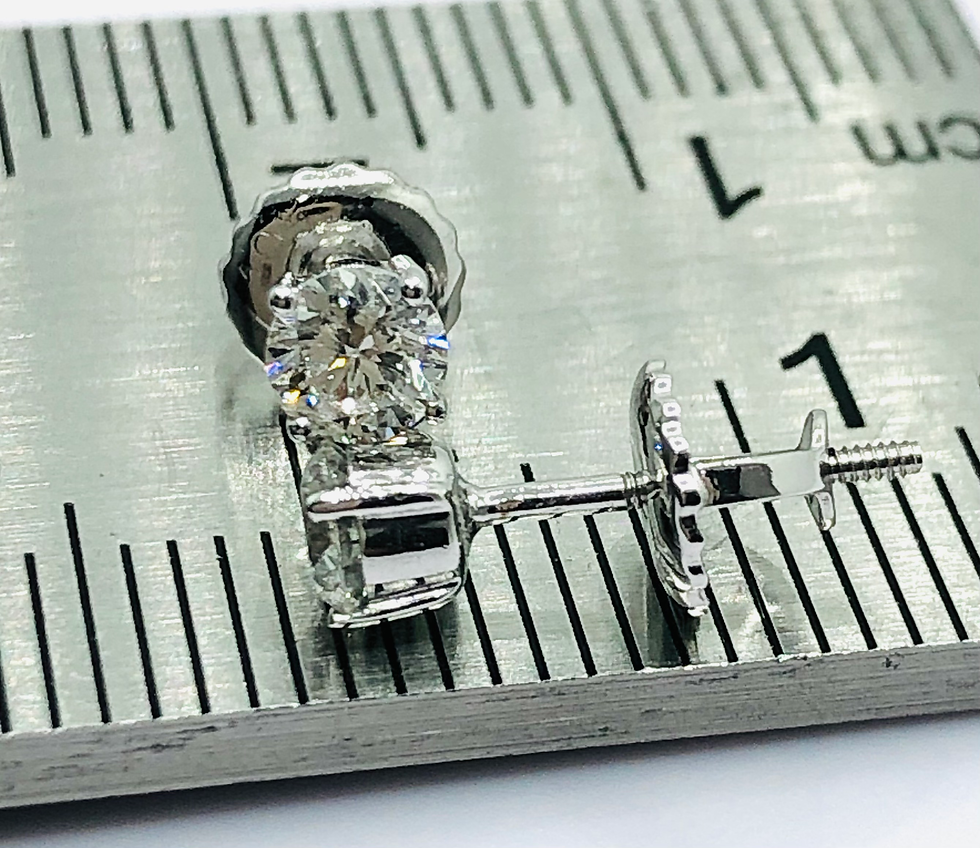 Thumbnail: Round Solitaire Diamond Stud Earrings 0.40 Carat TW in White Gold