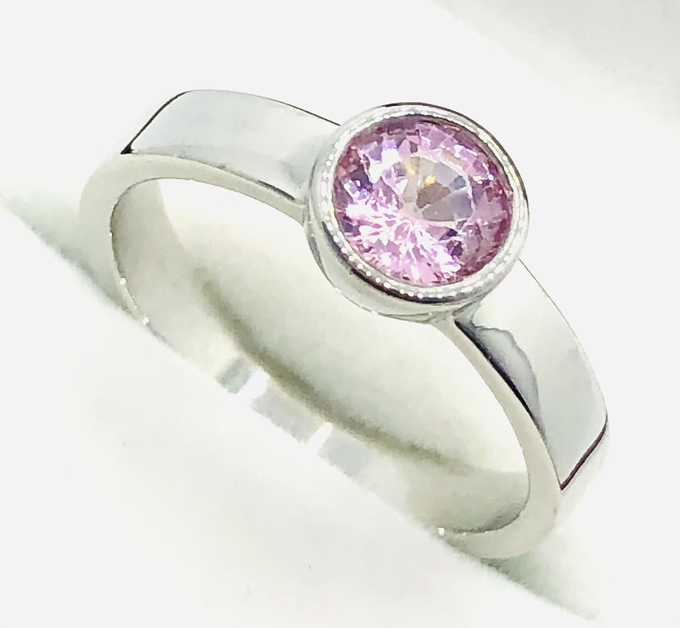 Thumbnail: Solitaire Round Sapphire Ring in 18kGP Sterling Silver (10744)