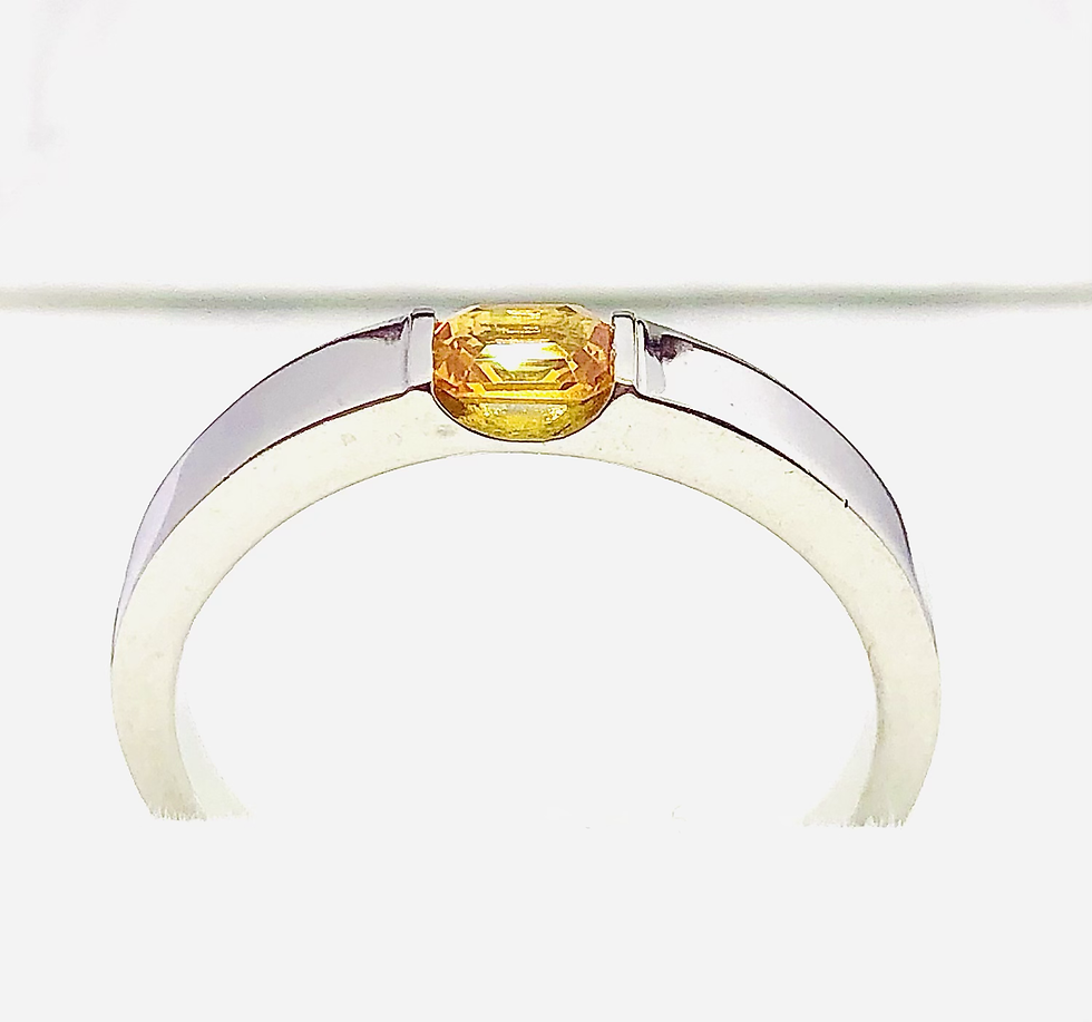 Thumbnail: Radiant cut Sapphire Gemstone in Sterling Silver Ring (10734)