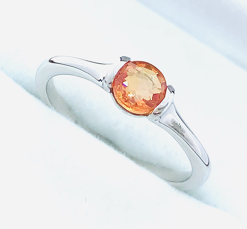 Thumbnail: Natural Solitaire Blue Topaz / Sapphire Sterling Silver Ring (ZFR_0021)