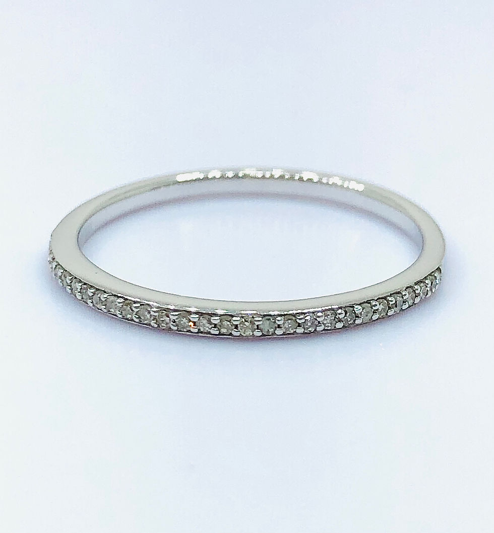 Thumbnail: Sleek Micro-Prong Set Diamond Wedding Band in Gold