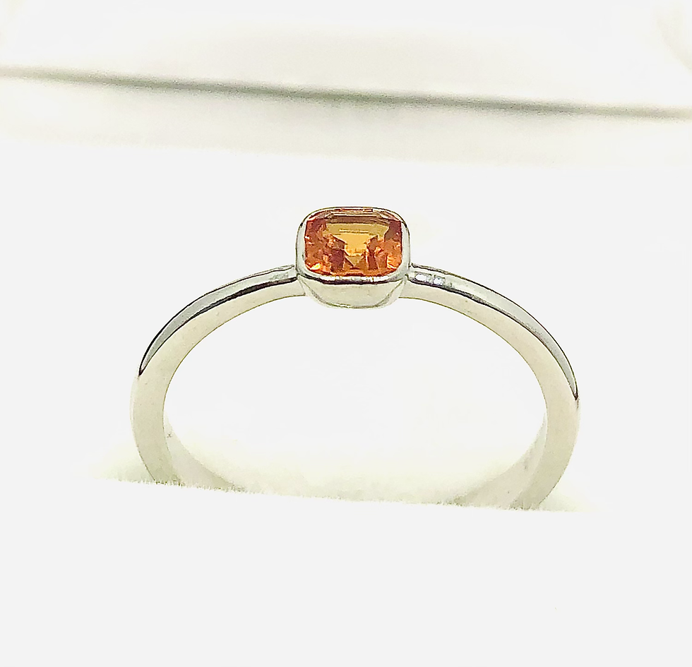 Thumbnail: Radiant cut Solitaire Sapphire Ring in Sterling Silver (10735)