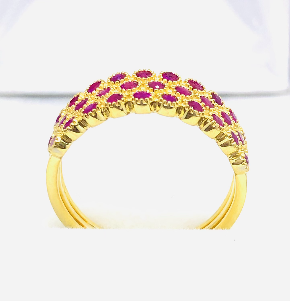 Thumbnail: Ruby/ Emerald / Sapphire Cocktail Ring in 18kGP Sterling Silver (9951)