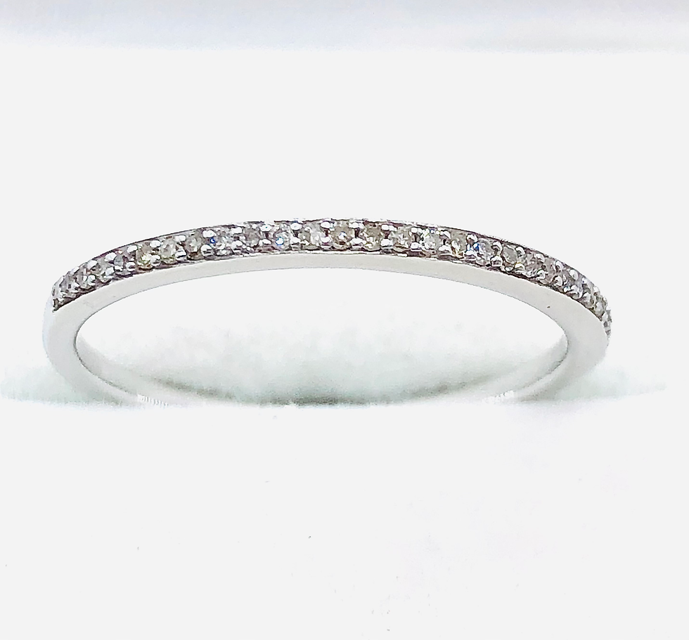 Thumbnail: Sleek Micro-Prong Set Diamond Wedding Band in Gold