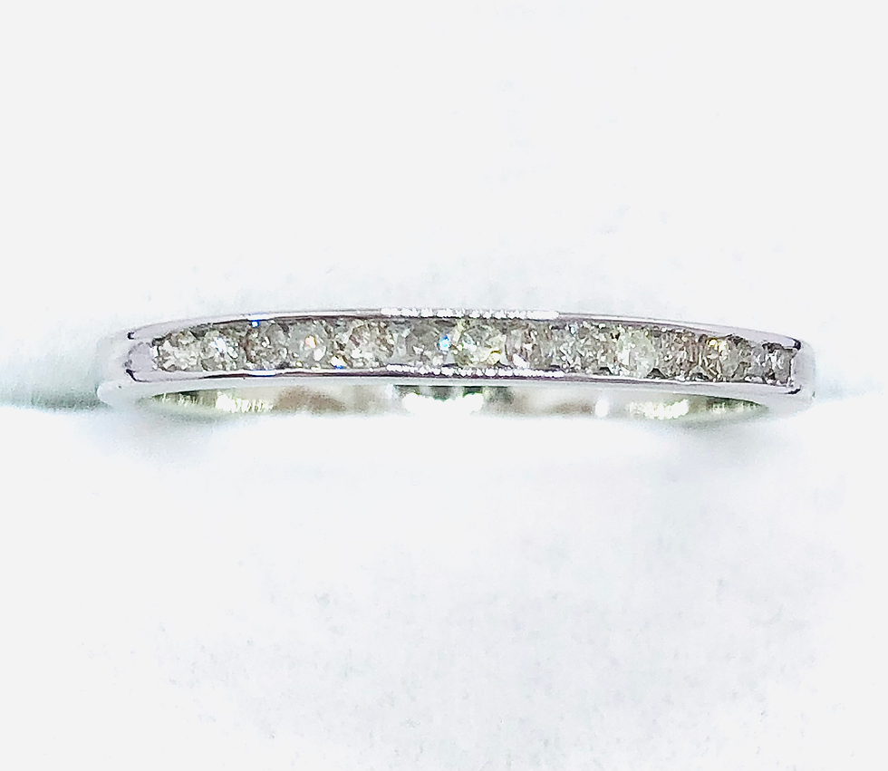 Thumbnail: Sleek Channel Set Diamond Wedding Band in 10K White or Yellow Gold  (11827-A)